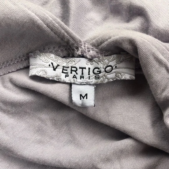 Vertigo Sleeveless Sexy V-Neck Gray & Silver Top Size M - Picture 6 of 8